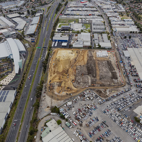 Aerial photo of a construction site