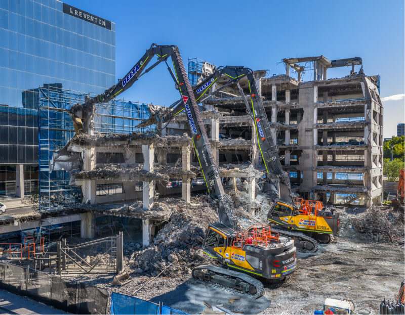 Photo of a building being demolished
